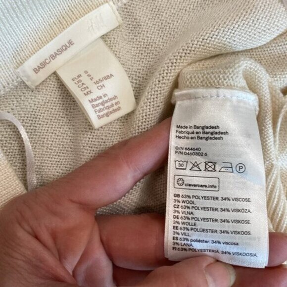 H&M Cream Long Open Cardigan Oversized - Picture 15 of 15